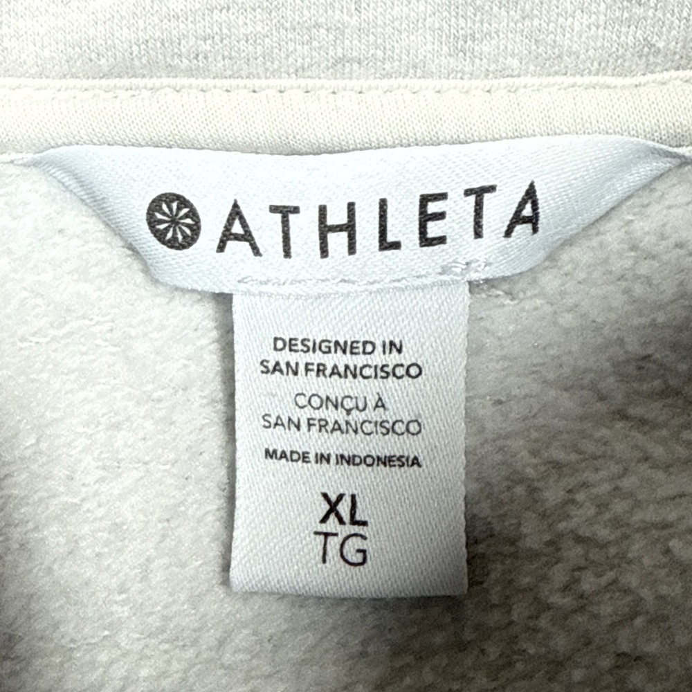 Athleta Forever Fleece 1/4 Zip Pullover Women‎ XL Gray Oversized Athlesiure - Picture 3 of 10